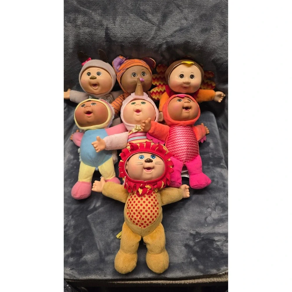 Cabbage Patch Kids Cuties Plush Doll Lot of 7 Lion Unicorn Tiger Turkey Exotic